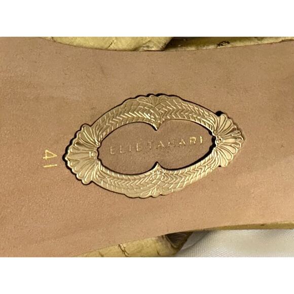 ELIE TAHARI SONIA Gold Cork Designer Platform Slingback Prom US10 EUR 41 - Picture 5 of 5